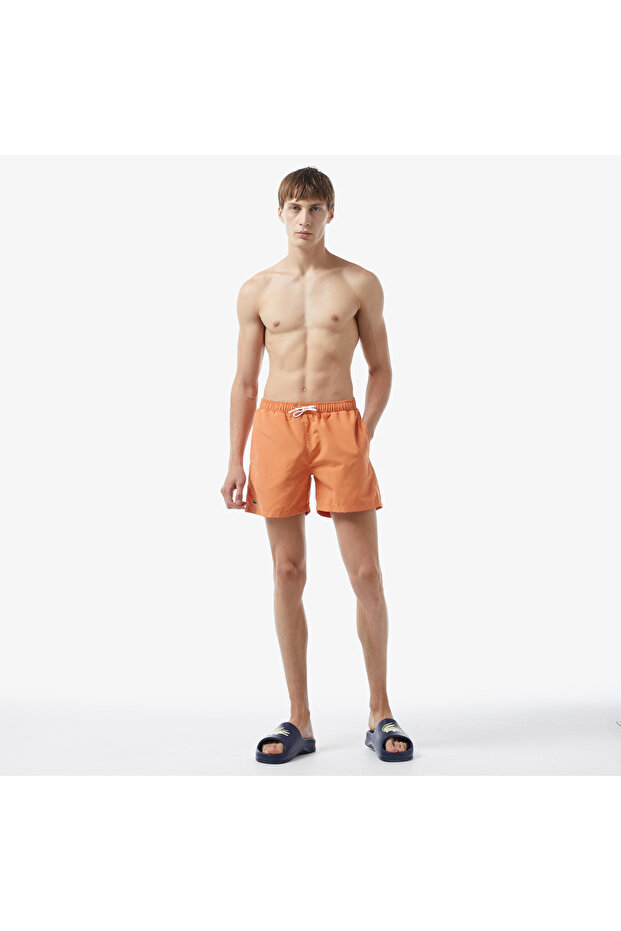 Erkek Baskılı Turuncu Mayo Şort - 1