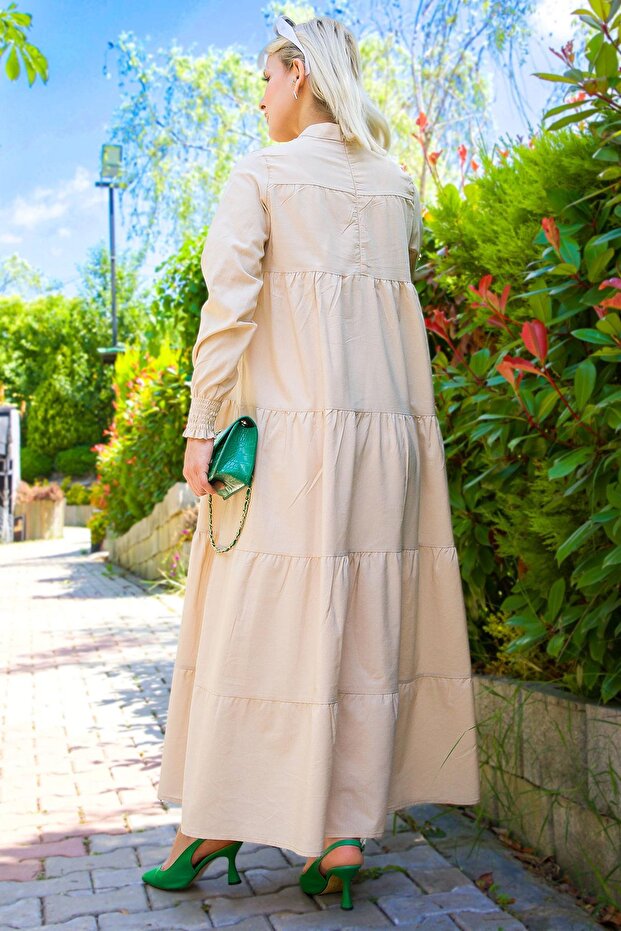 Kat Kat Elbise Bej - 4