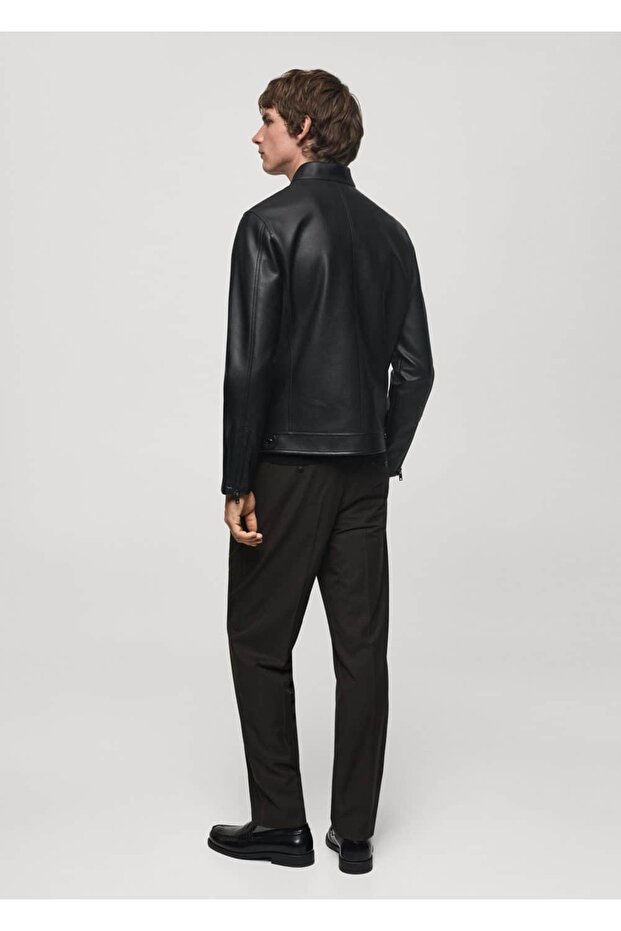 Napa leather effect short jacket - 4