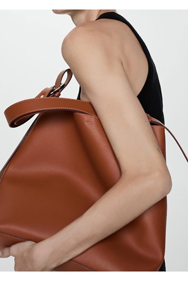 Kısa saplı shopper çanta - 7