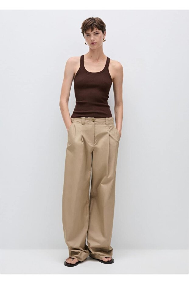 Askılı triko bluz - 2