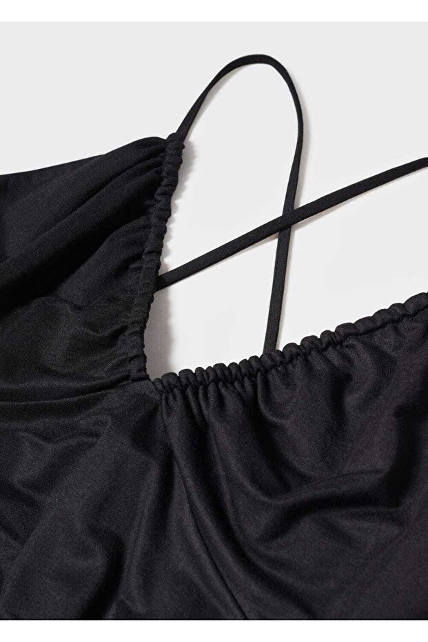 Büzgülü midi boy elbise - 6