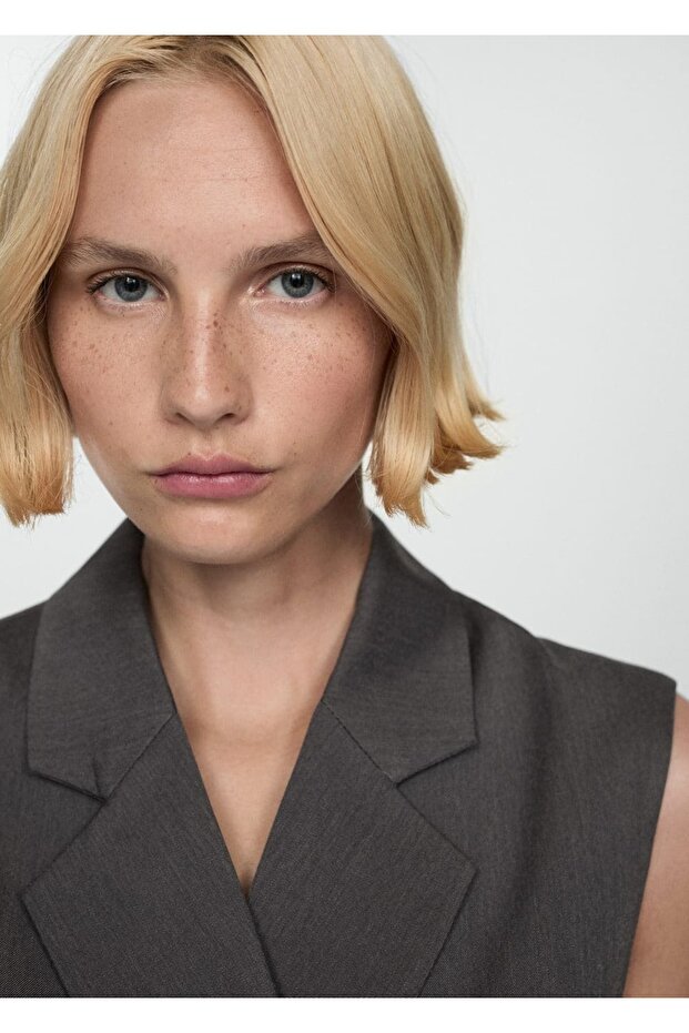 Düğmeli uzun yelek - 5