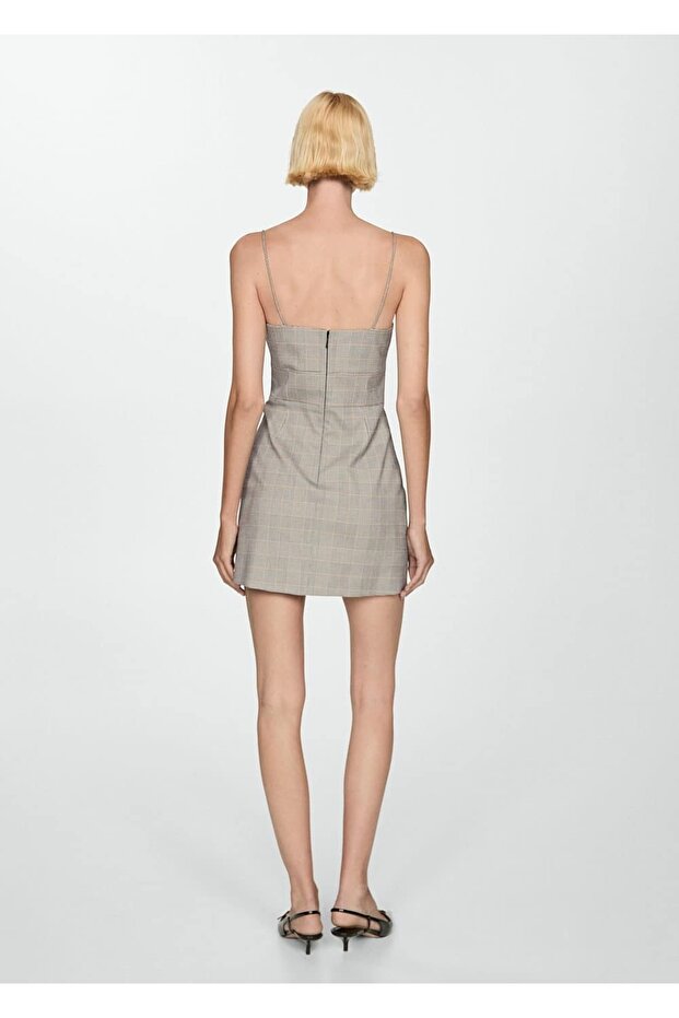 Kareli kısa elbise - 4