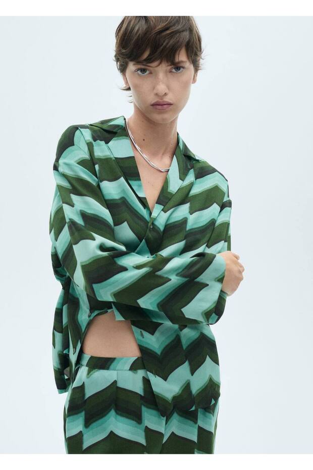 Gemusterte Hose mit geradem Schnitt - 7