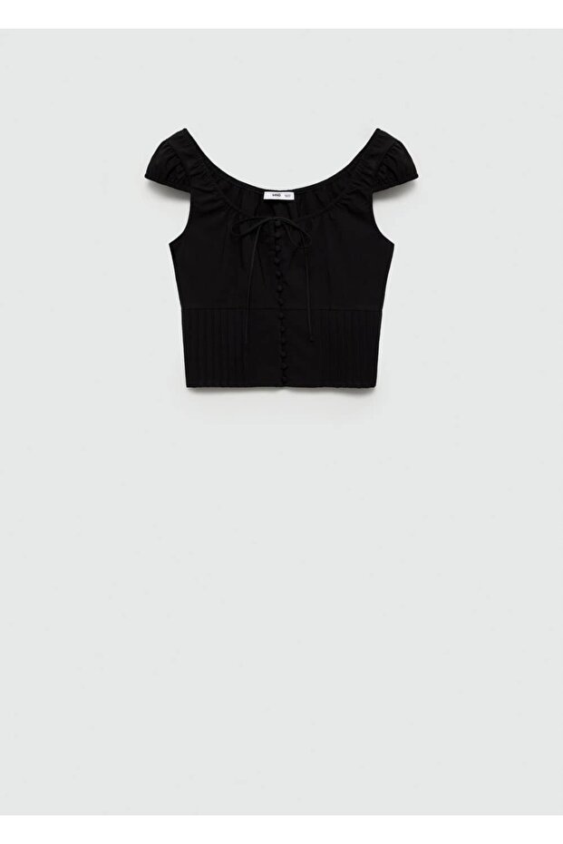 Düğmeli kısa bluz - 3