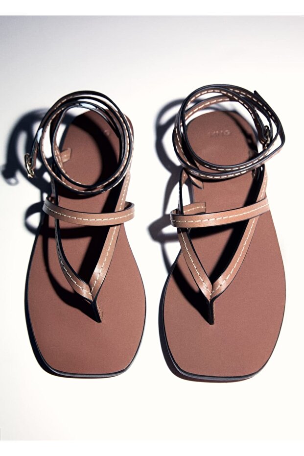 Deri bantlı sandalet - 7