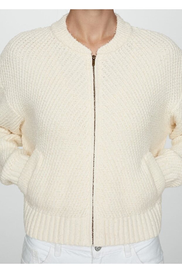 Fermuarlı triko ceket - 6