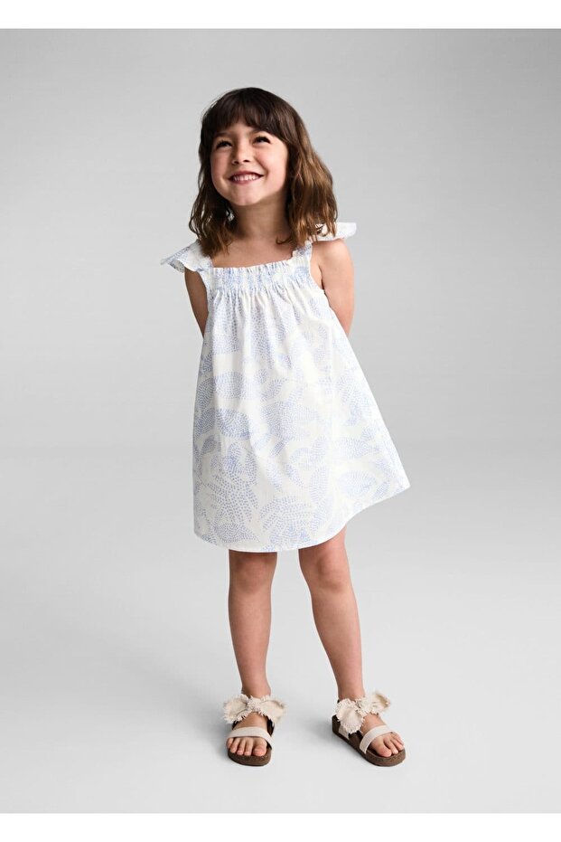 Yaprak baskılı elbise - 2