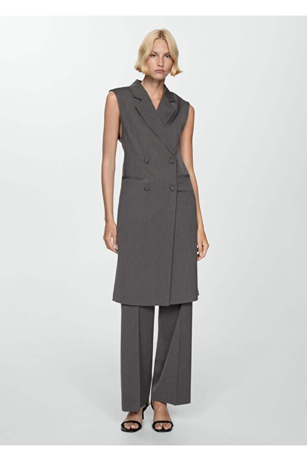 Düğmeli uzun yelek - 2