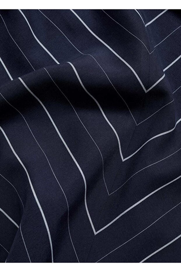Çizgili lyocell elbise - 3