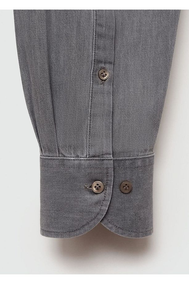 Regular fit chambray pamuklu gömlek - 8