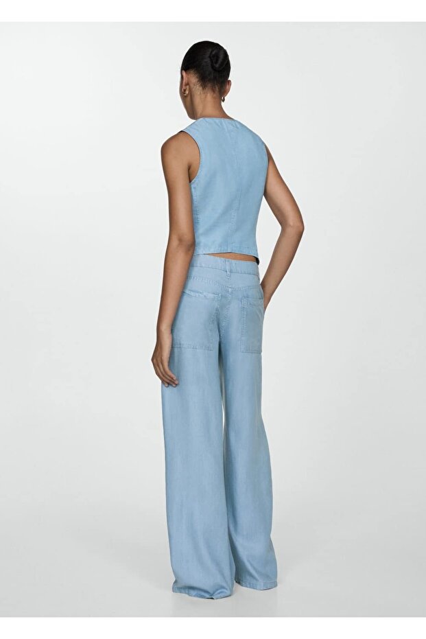 Wideleg lyocell pantolon - 4