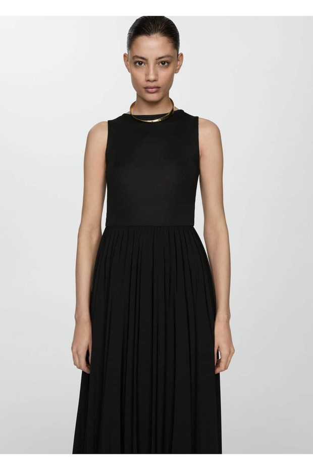 Pilili midi boy elbise - 1