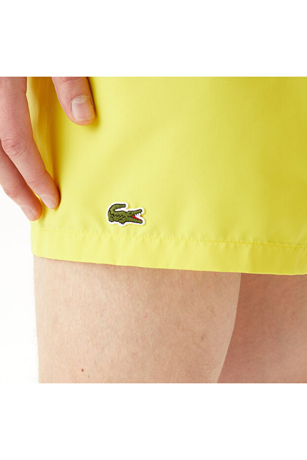 Erkek Baskılı Sarı Mayo Şort - 7