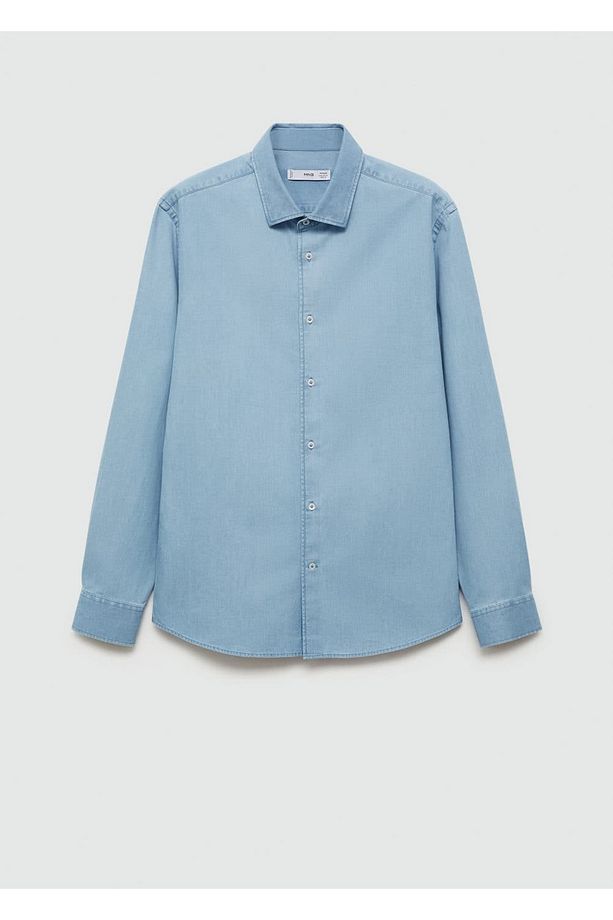 Regular Fit Chambray Pamuklu Gömlek - 3