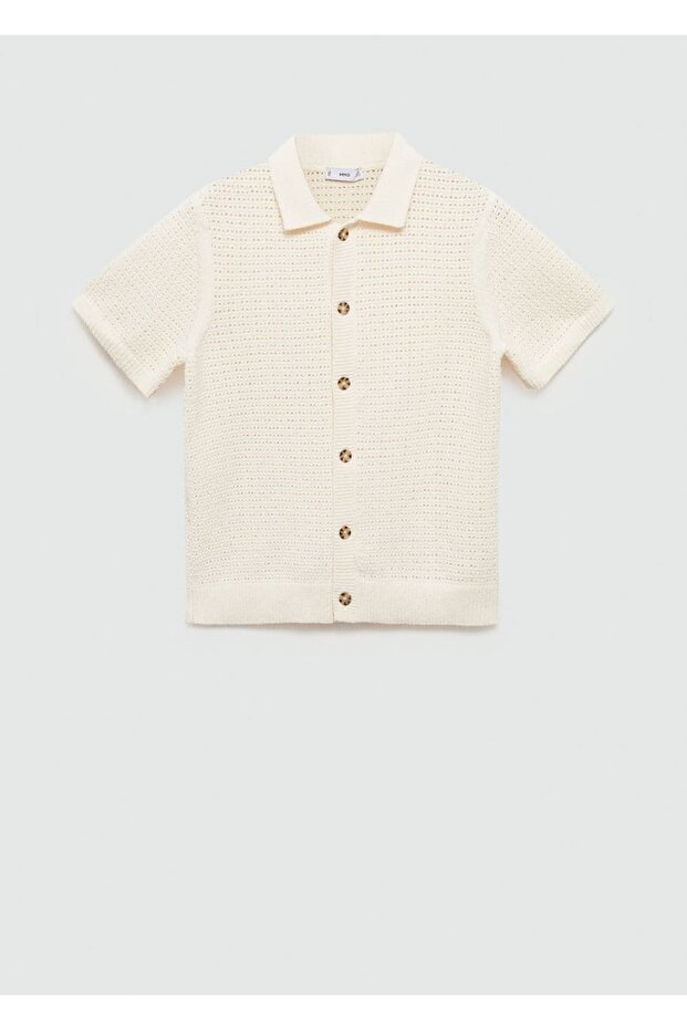 Düğmeli triko polo gömlek - 3