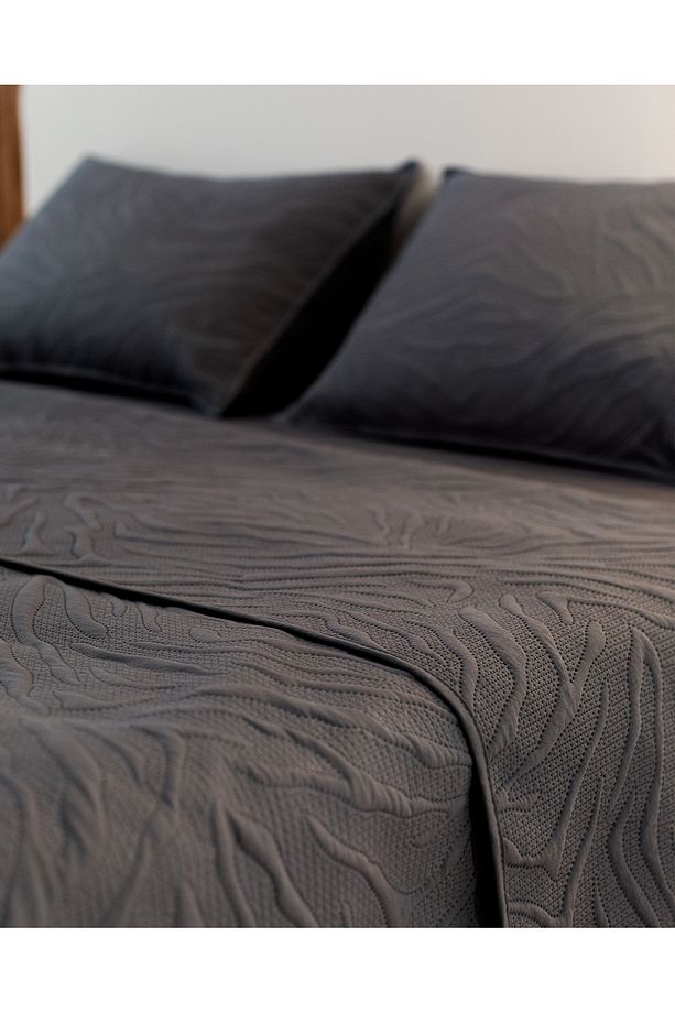 Cher King Size Yatak Örtüsü Seti - Antrasit - 3