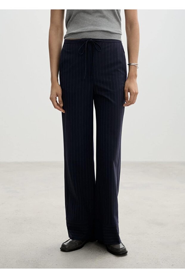 Straight-Cut Chalk Striped Trousers