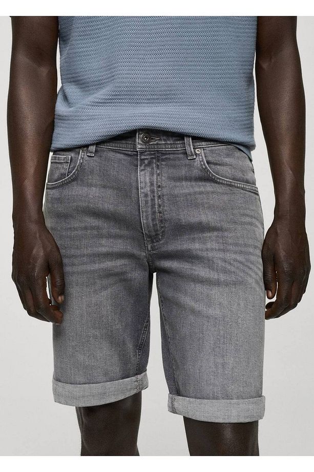 Slim fit kot bermuda şort - 6