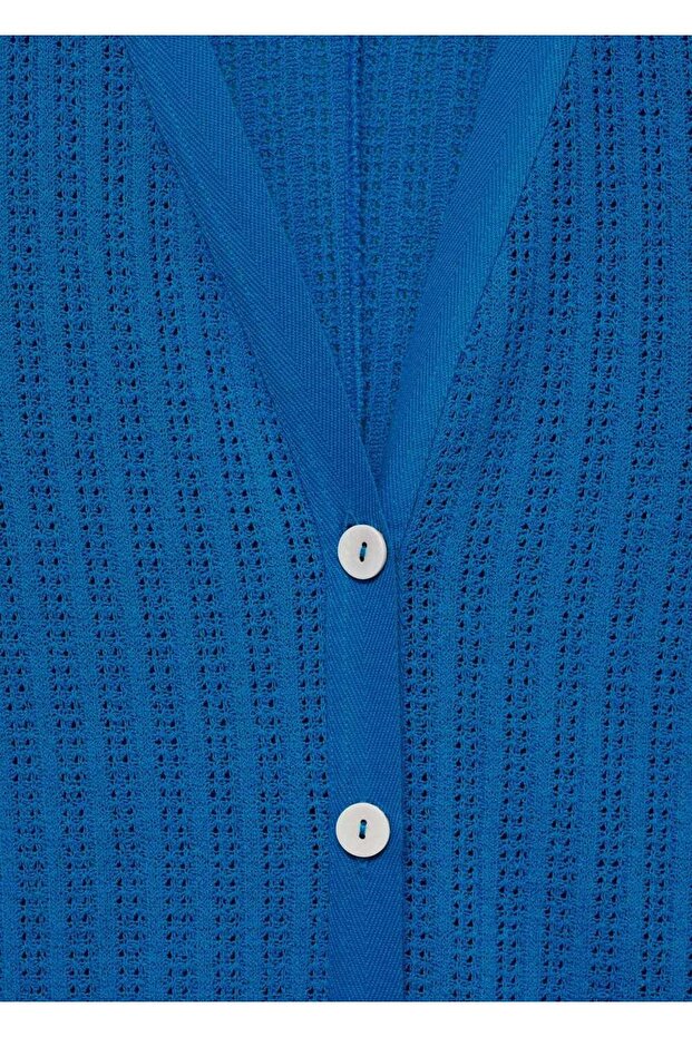 Düğmeli tığ işi elbise - 7