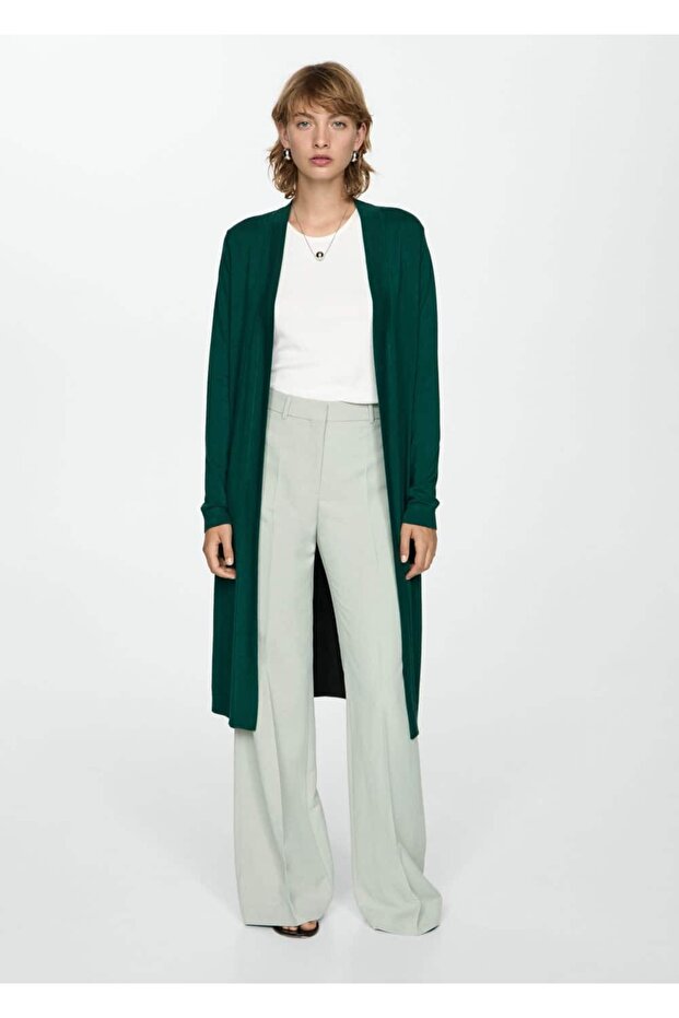 Uzun ince triko hırka - 6