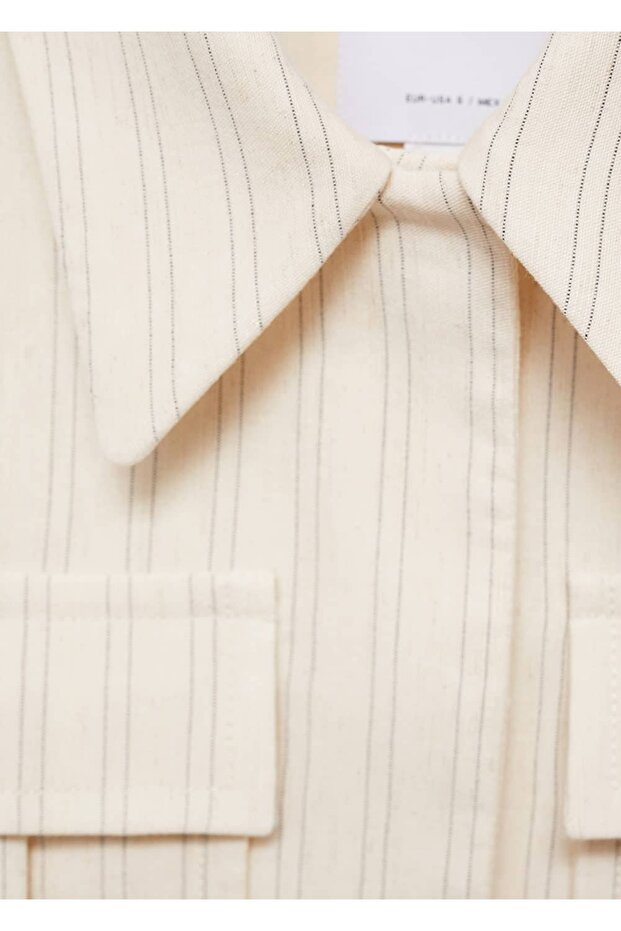 Cepli çizgili ceket - 5