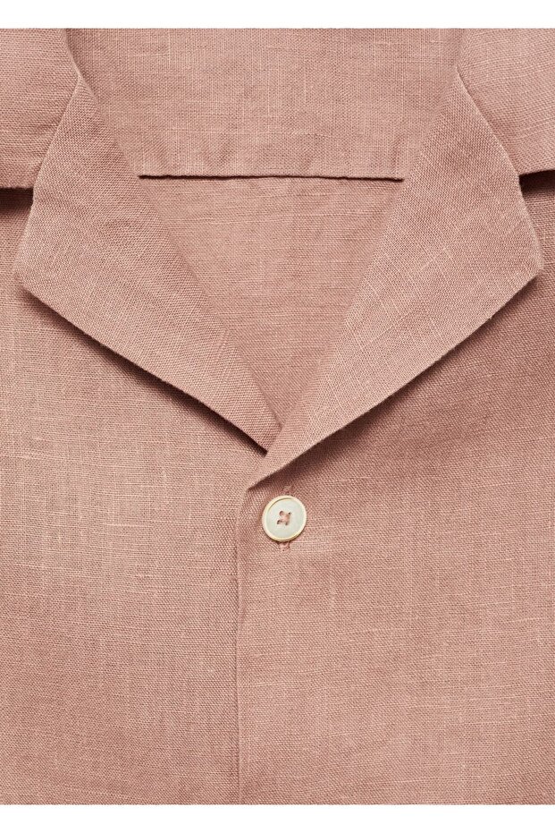 %100 keten regular kesim gömlek - 6