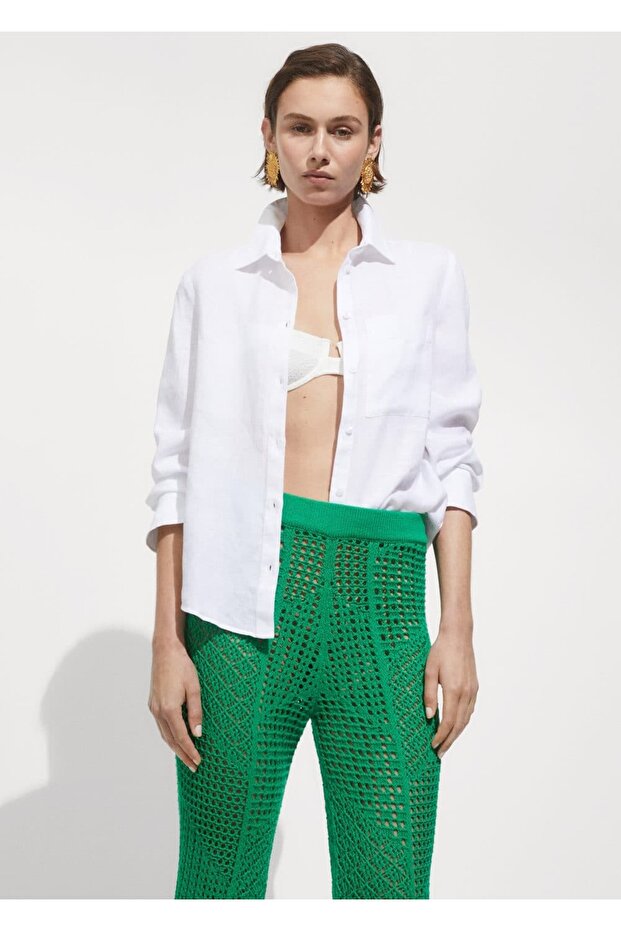 Delikli örgü pantolon - 6