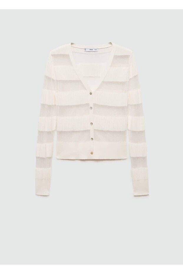 Halbtransparente Strickjacke mit Struktur - 3