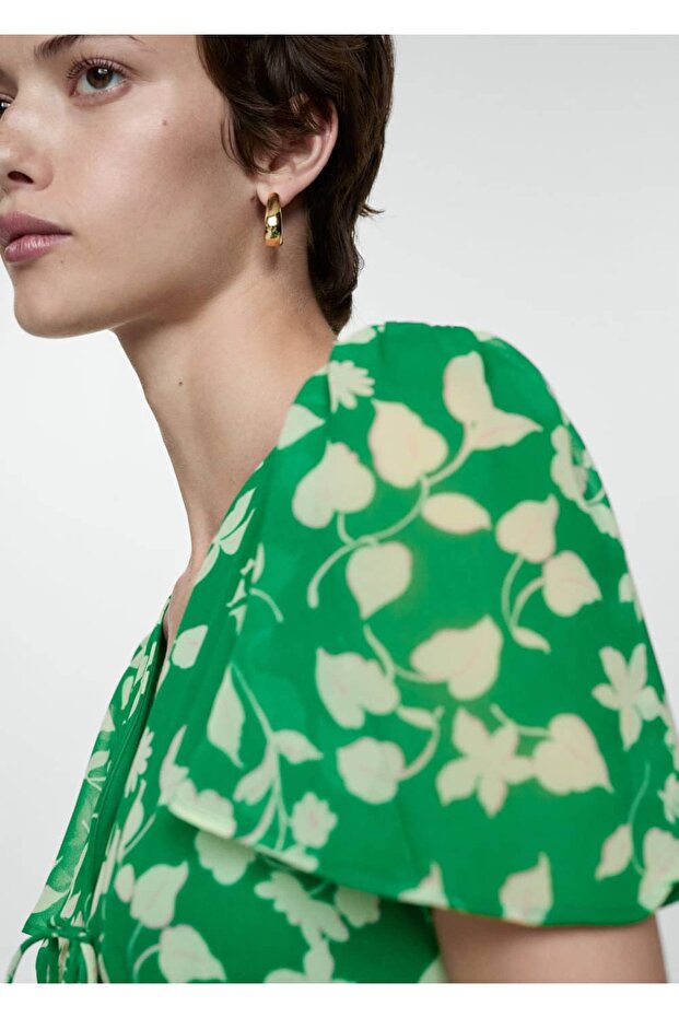 Desenli kısa elbise - 6