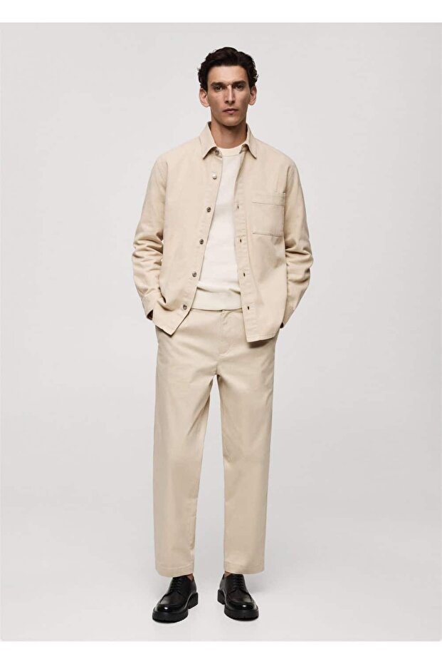 Regular kesim pilili pamuklu pantolon - 2