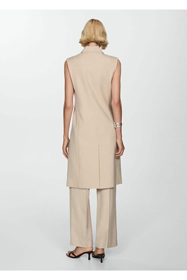 Düğmeli uzun yelek - 4