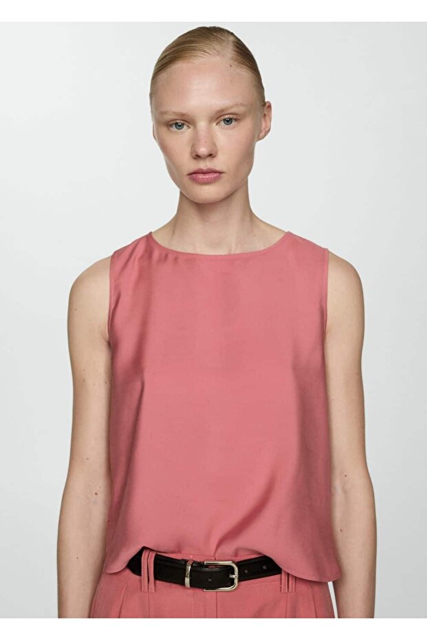 Askılı Dökümlü Bluz - 1