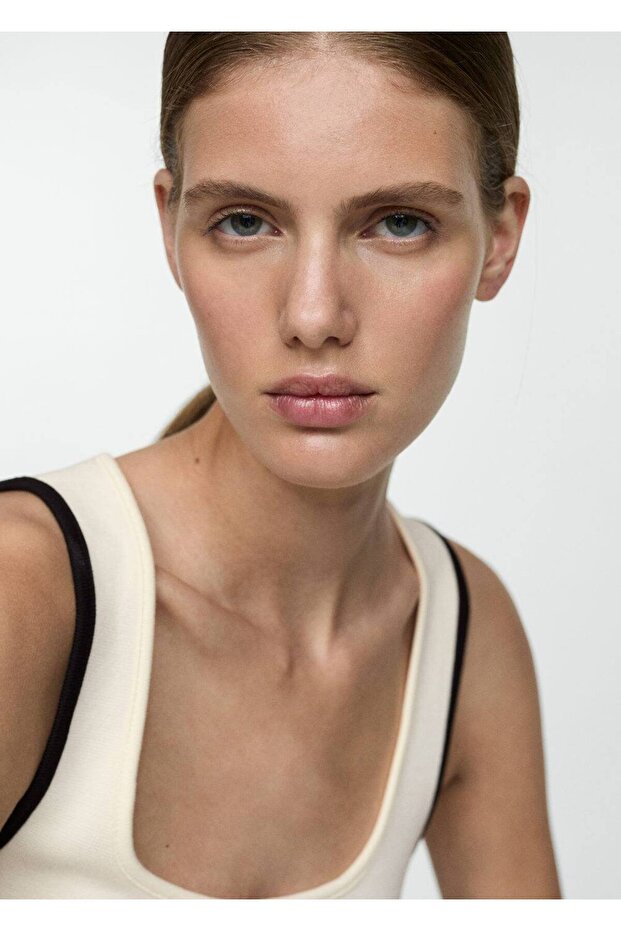 Kontrast detaylı triko bluz - 5