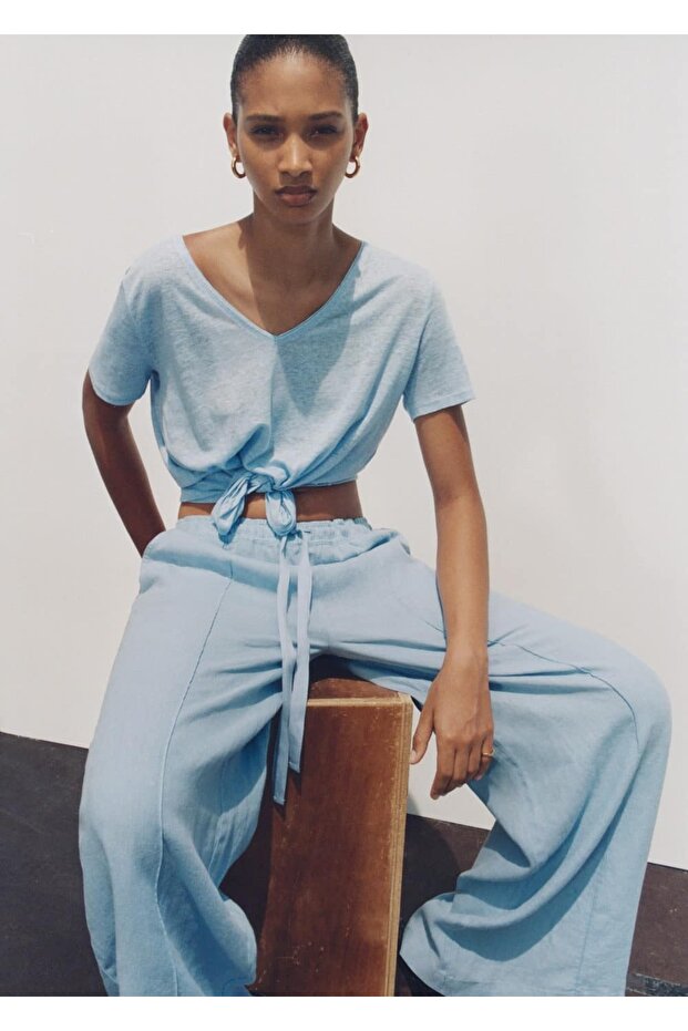 Wideleg-Leinenhose - 7