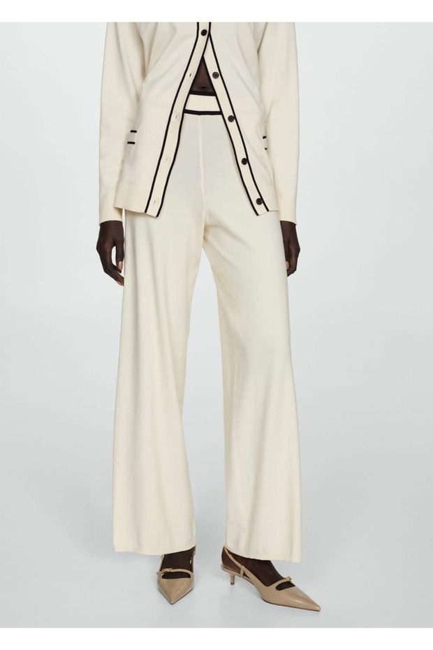 Düz kesim triko pantolon - 1