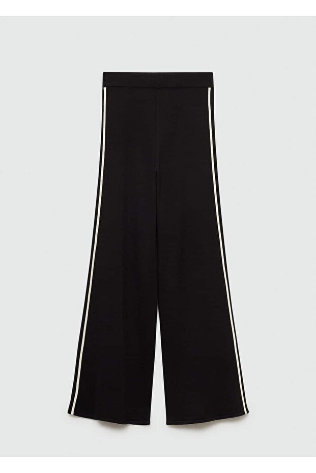 Kontrast çizgili triko pantolon - 3