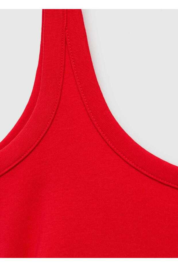 Askılı midi elbise - 5