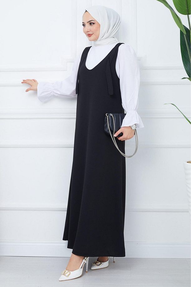 Nehir Örme Jile Elbise Siyah HM2389 - 3