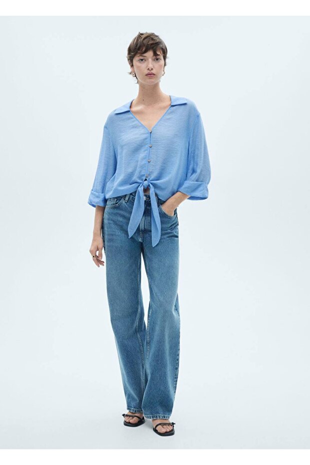 Kuşaklı Çan Kollu Bluz - 2