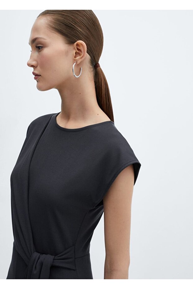 Bağ detaylı uzun tulum - 5