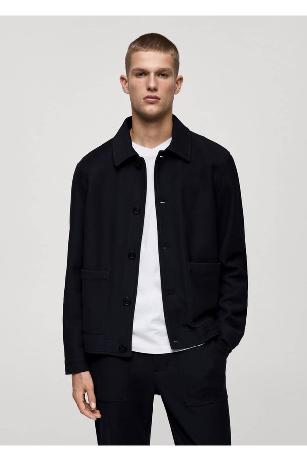 Cepli pamuklu gömlek ceket - 1
