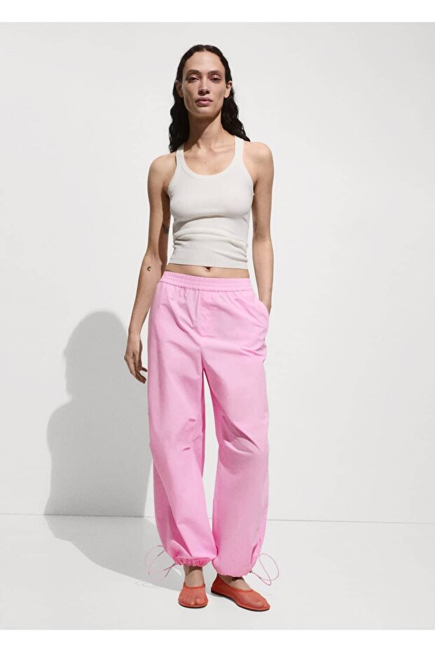 Pamuklu Paraşüt Pantolon - 2