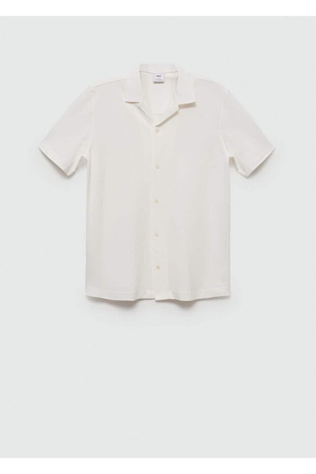 Bowling Yakalı Pamuklu Gömlek - 3