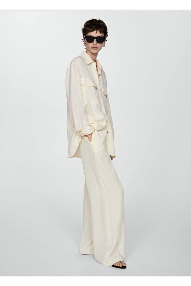 Wideleg lyocell pantolon - 2