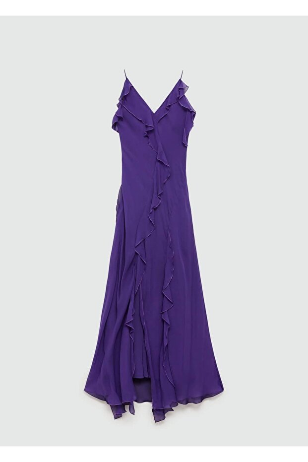 Fırfırlı şifon elbise - 3