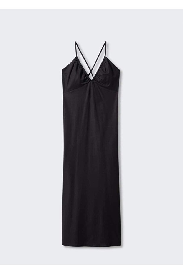 Büzgülü midi boy elbise - 2