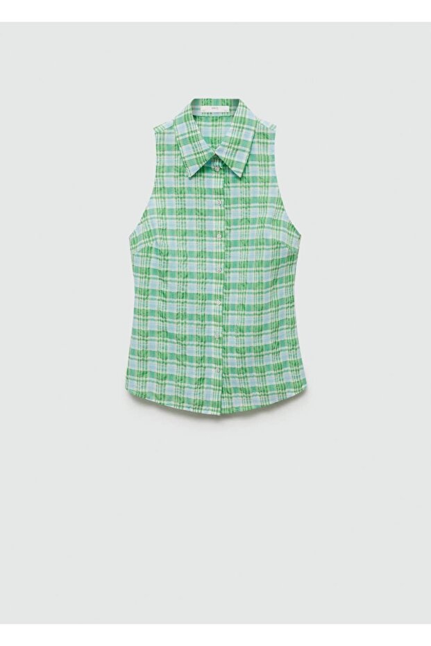 Kolsuz kareli gömlek - 3