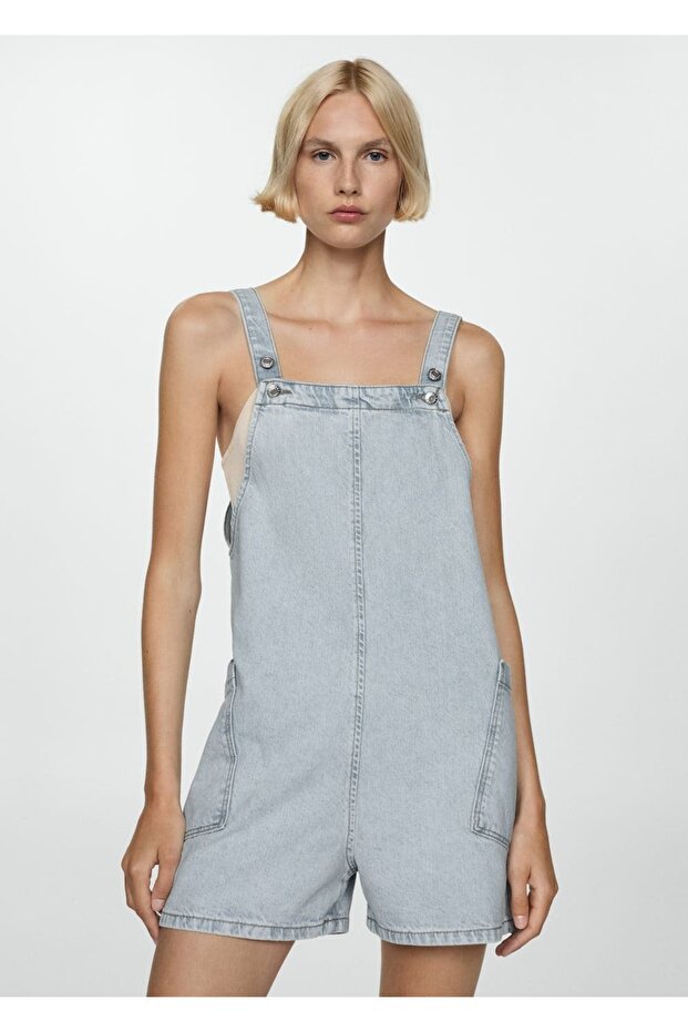 Kısa denim tulum - 1